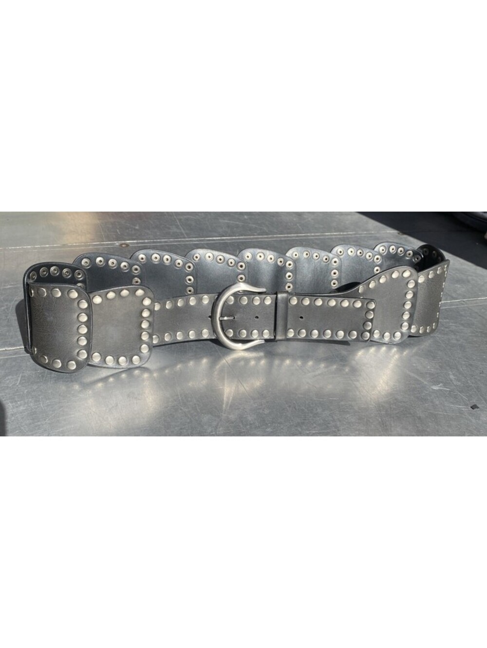 Vintage Y2K No Boundaries Thick Studded Faux Leather Belt Size L/XL